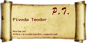 Pivoda Teodor névjegykártya